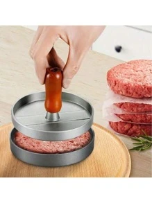 1pc Premium Non-Stick Burger Press Patty Maker With Separator Paper - Easily Make Perfect Patties, Burgers, Meat Loaf, Cheese And Veggie Patties - Ideal For Grilling, BBQ, Griddle And Broiler Cooking
