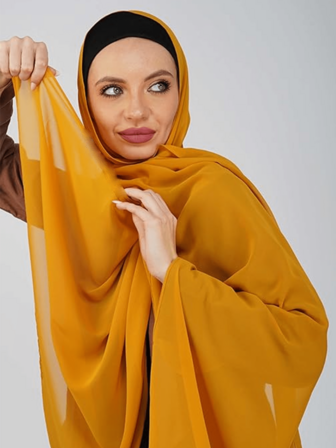 1 pieza Bufanda de mujer de gasa de unicolor clásico, bufanda de seda versátil para primavera