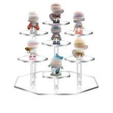 1pc Classic Acrylic Display Stand, 3/4/7 Tier Mini Figure Display Cabinet, Octagon/Round Product Holder, Suitable For Action Figures, Cosmetics, Perfumes, Statues, Jewelry, Collectibles - Standalone
