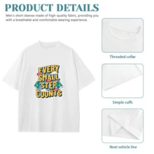 Camiseta Invencible Primavera "Cada pequeño paso cuenta" Impresión de grandes ahorros Cuello redondo Camiseta larga para personas altas - Soluciona la ropa de talla pequeña - Longitud adecuada - Negro - Ver 6