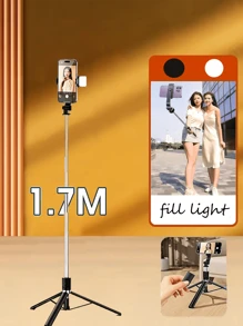 Bastone per selfie senza fili da 1700 mm/67 pollici, treppiede estensibile per smartphone, pieghevole, monopiede stabile per riprese equilibrate, live e selfie, adatto per vacanze estive, viaggi, attività all'aperto, live streaming