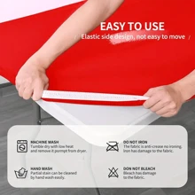 BRISCOES HOMEWARE 1 Pc Rectangle Table Cloth, Elastic Fitted Fabric Tablecloth Fits For 6 Foot Folding Tables, Washable Table Cover For Picnic, Camping, Indoor & Outdoor