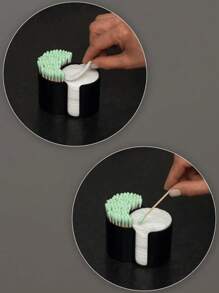 1 Pc Cotton Pad Holder, Cotton Swab Holder, Desk Organizer, Bathroom Organizer, Clear Storage Box, Space Saving, Easy To See, Dustproof And Waterproof, Easy To Clean, Suitable For Vanity, Bathroom, Bedroom, Etc., Make Your Desktop Tidy And Organized