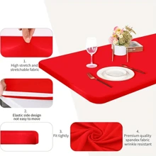 BRISCOES HOMEWARE 1 Pc Rectangle Table Cloth, Elastic Fitted Fabric Tablecloth Fits For 6 Foot Folding Tables, Washable Table Cover For Picnic, Camping, Indoor & Outdoor