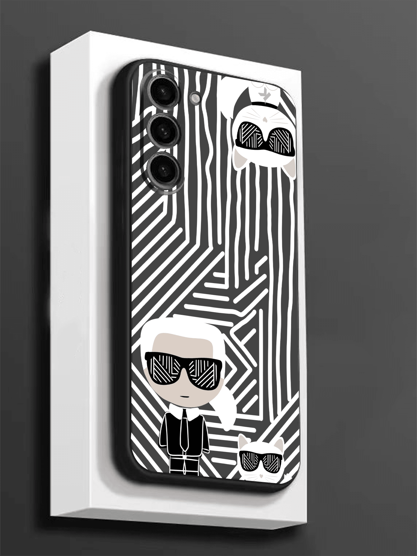 1 pieza Funda protectora/Carcasa de teléfono a rayas de moda, anti-caída y antideslizante compatible con , Honor, Redmi, Galaxy y otros modelos