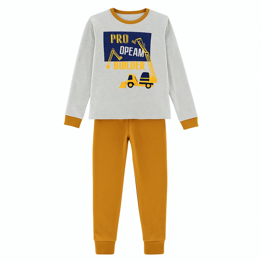Conjunto de Pants para Niño 2 Piezas 3784 Tallas 3 a 16 Años - Amarillo Mostaza - Ver 1