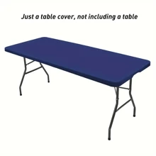 BRISCOES HOMEWARE 1 Pc Rectangle Table Cloth, Elastic Fitted Fabric Tablecloth Fits For 6 Foot Folding Tables, Washable Table Cover For Picnic, Camping, Indoor & Outdoor
