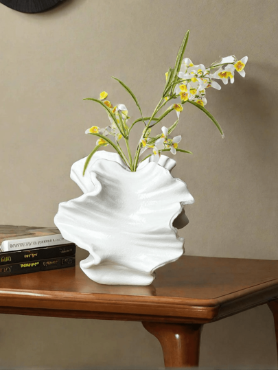 1 pieza Jarrón abstracto creativo para decoración del hogar, jarrón de caña con forma de flor blanca, estilo nórdico bohemio simple para decoración moderna de granja, sala de estar, cocina, dormitorio, mesa de comedor, decoración de oficina, regalo de Rama, decoración de cumpleaños, graduación