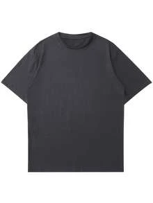 GRDR Men's Solid Color Casual Street Sporty Crew Neck Short Sleeve T-Shirt - Dark Grey - View 5