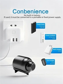 1 pieza Cámara mini inteligente HD 720P, cámara inalámbrica WiFi de alta definición con visión nocturna. [Adquiérala según sea necesario y úsela de acuerdo con el manual de instrucciones] Solo admite red 2.4G, monitoreo remoto, memoria expandible con tarjeta SD, vigilancia de red HD interior, cámara doméstica alimentada por USB, adecuada para hogar, automóvil, oficina y otros escenarios, seguridad en línea.