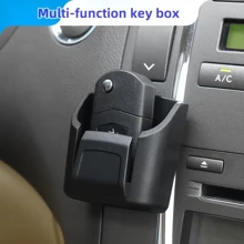 PVC Car Key Holder With Remote Control Slot - Black Storage Organizer For Car Keys, Cards, And Accessories - Ideal For Car Dashboard And Center Console, Remote Control Holder|Modern Key Organizer| Plastic Holder