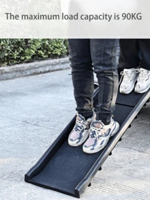 1pc Dog Ramp, Foldable Dog Staircase, Pet Car Accessories, Pet Outings, Car Trunk Ramp, Auxiliary Tool Suitable For Pets To Enter The Car Trunk, Suitable For Car Trunks With A Load Capacity Of 90 Kilograms, Lightweight, Stable And Anti-Slip Dog Staircase, Suitable For Elderly Pets - Black - View 6