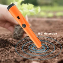 1 件手持式金属探测器，防水 360 扫描矿山宝藏探测器，高灵敏度，包括皮带和皮套，带蜂鸣器振动的黄金寻宝挖掘工具，便携式新款（不含电池） - 橘色 - 查看 12