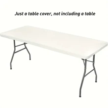 BRISCOES HOMEWARE 1 Pc Rectangle Table Cloth, Elastic Fitted Fabric Tablecloth Fits For 6 Foot Folding Tables, Washable Table Cover For Picnic, Camping, Indoor & Outdoor