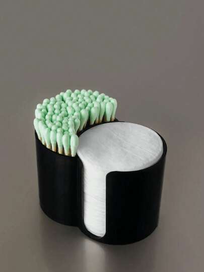 1个棉签收纳盒，清洁棉签收纳盒，桌面整理盒，浴室整理盒，透明收纳盒，节省空间，一目了然，防尘防水，易于清洁，适用于梳妆台、浴室、卧室等场所，让您的桌面整洁有序。