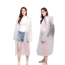 Impermeable Para Lluvia Reutilizable Para Adultos con Capucha - Ponchos Con Visera Para Hombres, Mujeres Y Adolescentes Blanca Ideal Para Ciclismo Al Aire Libre, Día De Campo. - Blanco - Ver 5