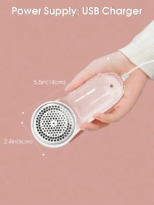 Quitapelusas portátil alimentado por USB, removedor de pelusas y bolitas para ropa, suéteres, pantalones, dispositivo para quitar pelusas y borbotar - Rosa - Ver 3