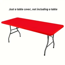 BRISCOES HOMEWARE 1 Pc Rectangle Table Cloth, Elastic Fitted Fabric Tablecloth Fits For 6 Foot Folding Tables, Washable Table Cover For Picnic, Camping, Indoor & Outdoor