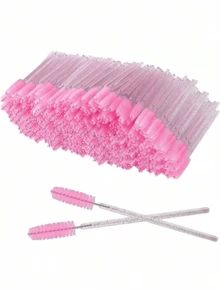 500pcs/Pack, 100pcs/Pack, 50pcs/Pack, 10pcs/Pack Disposable Eyelash Brushes, Eyebrow Brushes, Castor Oil Brushes, Mascara Brushes, Makeup Tools (Crystal) - Multicolor - View 5