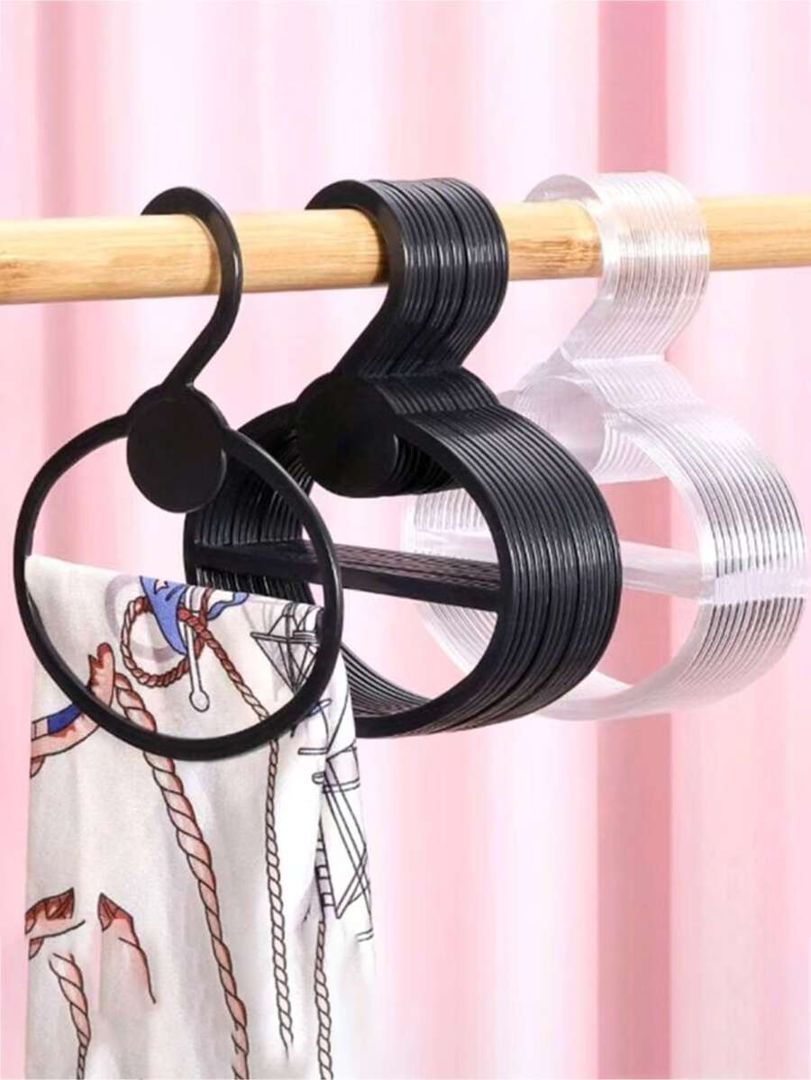 5pcs/10pcs Oval Scarf Tie Hanger Rack, Round Clothes Hanger Multifunctional Garment Display Rack, Space Saving