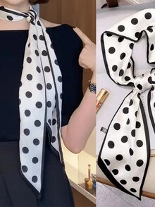 1 件女士马车印花时尚风格真丝围巾头巾、发带、头带，非常适合装扮您的造型 - 彩色 - 查看 2