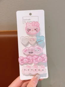 Sanrio Sanrio. 5pcs/10pcs/15pcs/20pcs Of Hello Kitty, Kuromi, And Cinnamoroll - Themed Cartoon Hair Clips For Adults. They Come In Various Styles And Rich Colors, Appealing To And Satisfying Their Love For These Characters.
