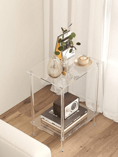 1 set Petit bureau étroit en acrylique facile à monter, style moderne et simple, meuble de rangement carré multicolore catégorisé, convient pour la chambre, le salon, la salle de bain