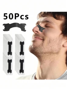 50/40/20/2 PCS Snoring Nose Patch, Nose Patch For Calming Sleep Breathing Or Exercise, Nose Patch, Snoring Nose Patch, Breathing Nose Patch, - Black - View 3