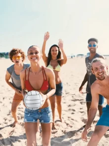 1pc PVC Inflatable Volleyball, Inflatable Beach Ball, Outdoor Lawn Interaction Item, Essential For Pool Party - Multicolor - View 2