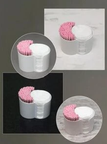 1 Pc Cotton Pad Holder, Cotton Swab Holder, Desk Organizer, Bathroom Organizer, Clear Storage Box, Space Saving, Easy To See, Dustproof And Waterproof, Easy To Clean, Suitable For Vanity, Bathroom, Bedroom, Etc., Make Your Desktop Tidy And Organized
