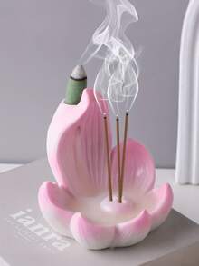 1 件莲花图案树脂多用途香炉，适用于家庭、卧室、客厅、办公室、寺庙装饰 - 彩色 - 查看 3