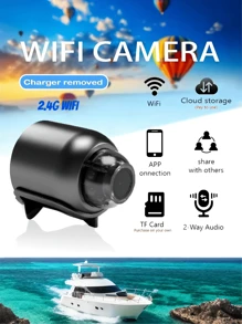 1 pieza Cámara mini inteligente HD 720P, cámara inalámbrica WiFi de alta definición con visión nocturna. [Adquiérala según sea necesario y úsela de acuerdo con el manual de instrucciones] Solo admite red 2.4G, monitoreo remoto, memoria expandible con tarjeta SD, vigilancia de red HD interior, cámara doméstica alimentada por USB, adecuada para hogar, automóvil, oficina y otros escenarios, seguridad en línea.
