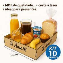 Kit 10 MDF Trays For Gifting Wooden Basket For Chocolates Breakfast Basket 20x30 - Rust Brown - View 2