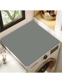 1 Peça Tapete de Máquina de Lavar de Cor Sólida, Tapete Cobertura de Poeira de Máquina de Lavar de Estilo Boêmio Estampado, Tapete Absorvente de Balcão de Cozinha, Tapete de Geladeira Altamente Absorvente e de Secagem Rápida, Tapete Antiderrapante para Piso de Banheiro, Tapete de Pia de Silicone Macio, Tapete de Secagem de Louça Antiderrapante e Altamente Absorvente, Disponível em Vários Tamanhos para Máquina de Lavar e Secadora Moderna, Adequado para Lavanderia/Cozinha/Banheiro