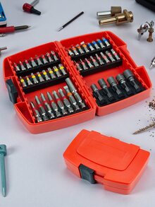 Tatukiko 45件套螺丝刀头套装，彩色安全钻头，带盒电动螺丝刀套装，便携式钢磁性长钻头套装，六角头，适合家庭和专业使用 - 彩色 - 查看 5