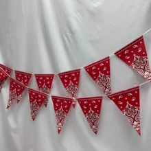 Gói 5 Đồ trang trí tiệc cao bồi miền Tây màu đỏ, biểu ngữ cờ hiệu Bandana, biểu ngữ cao bồi miền Tây, đồ trang trí miền Tây hoang dã, đồ dùng trang trí tiệc theo chủ đề cao bồi miền Tây, đồ trang trí ngoài trời đa năng với cờ hiệu giấy hình tam giác, hoàn hảo cho mọi mùa, trang trí phòng, tốt nghiệp, đồ trang trí tốt nghiệp, cờ - Nhiều màu - Xem 4