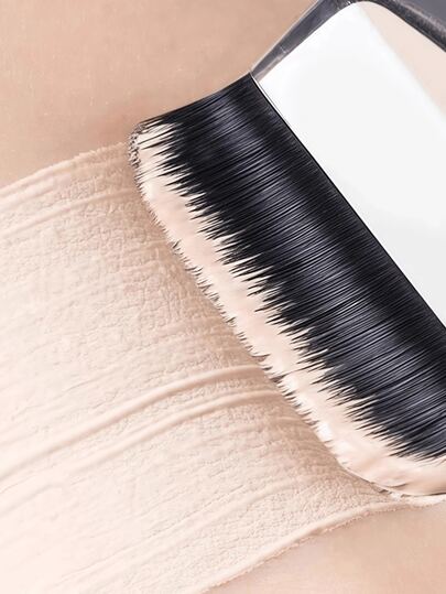 New Foundation Brush Korean Makeup Brush Ultra-Thin One-Line Mask Brush Primer Concealer Brush(Silver)
