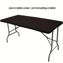 BRISCOES HOMEWARE 1 Pc Rectangle Table Cloth, Elastic Fitted Fabric Tablecloth Fits For 6 Foot Folding Tables, Washable Table Cover For Picnic, Camping, Indoor & Outdoor