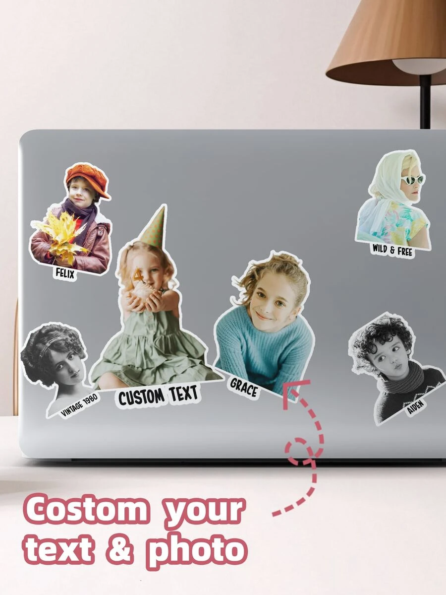 1-50张定制人像照片贴纸,图片贴纸,女士贴纸,个性化贴纸,宠物定制贴纸,适用于生日、婚礼、乔迁等各种场合,多功能、装饰性强、可重复使用、精致、时尚、高品质、色彩丰富、现代、可定制、个性化、独特,是送给男友或女友的理想礼物,适合送给男朋友、爸爸、女朋友,表达永恒的爱意 - 彩色 - 查看 1