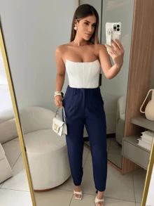 Calça Alfaiataria Feminina ZA Cintura Alta Skinny Casual elegante Bolso e Zíper