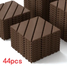44 Pack Interlocking Plastic Deck Tiles - 12"X12" Square - Waterproof Outdoor - Poolside Balcony Backyard Decking Tiles - Easy Installation - Sturdy PP Material - Strong Load-Bearing Capacity - one-size - View 18