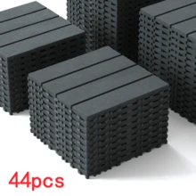 44 Pack Interlocking Plastic Deck Tiles - 12"X12" Square - Waterproof Outdoor - Poolside Balcony Backyard Decking Tiles - Easy Installation - Sturdy PP Material - Strong Load-Bearing Capacity - one-size - View 22