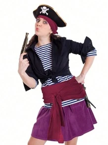 2 peças de bandana pirata de Halloween, chapéu, acessórios, cinto de pirata medieval, fantasia macia, conjunto de acessórios de fantasia licenciado pela Sanrio