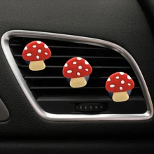 5 buc cleme de ventilație auto cu ciuperci roșii drăguțe, accesorii auto, potrivite pentru bărbați și femei, decor pentru priză de ventilație auto