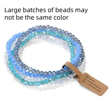 VKHK Conjunto De 4 Pulseiras Elásticas Com Pérolas De Cristal Facetadas Coloridas De 3x4mm Para Presente De Aniversário De Casal Para Homens E Mulheres