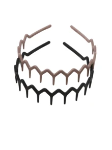 2pcs Serrated Wavy Headbands, Simple Non-Slip Design, Suitable For Men And Women Hair Care Hairband Hair Hoop, Zig Zag HeadBand, Head Piece ,Makeup Headband Hair Accessories Head Accessories - Multicolor - View 11