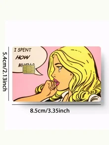 1pc/4pcs Cartoon Crying Girl Credit Card Sticker, Blonde Girl Decoration Sticker, PVC Anti-Fingerprint Private Protection Anti-Scratch, Suitable For Transportation Card, Bank Card, Student ID Card DIY Decoration, Party Gift,Back To School,School Supplies - Multicolor - View 4