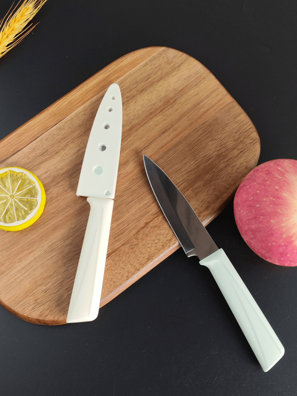1 pieza Cuchillo de acero inoxidable para frutas - Cuchillo de cocina pequeño, usado para cortar verduras, carne y frutas - Cuchillo auxiliar de alimentos para mujeres - Adecuado para uso doméstico, actividades al aire libre, cocina - Rendimiento de corte súper rápido y afilado