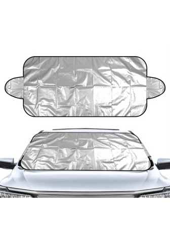 1 pieza Cubierta universal para parabrisas de coche, protector contra el sol y la nieve hecho de fibra de poliéster, accesorio esencial para el coche, regalo perfecto para el propietario del vehículo