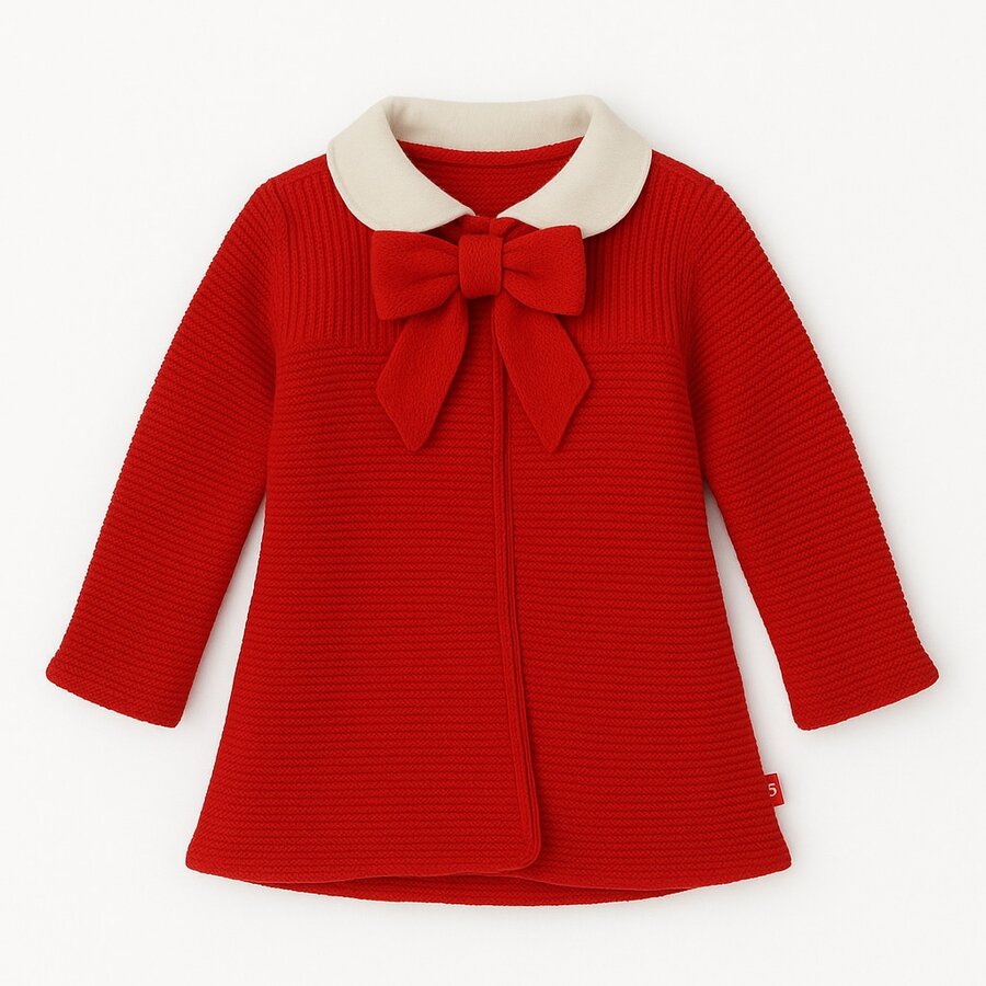 Abrigo para Niña Rojo 3644 Tallas 1 a 8 Años - Rojo - Ver 1